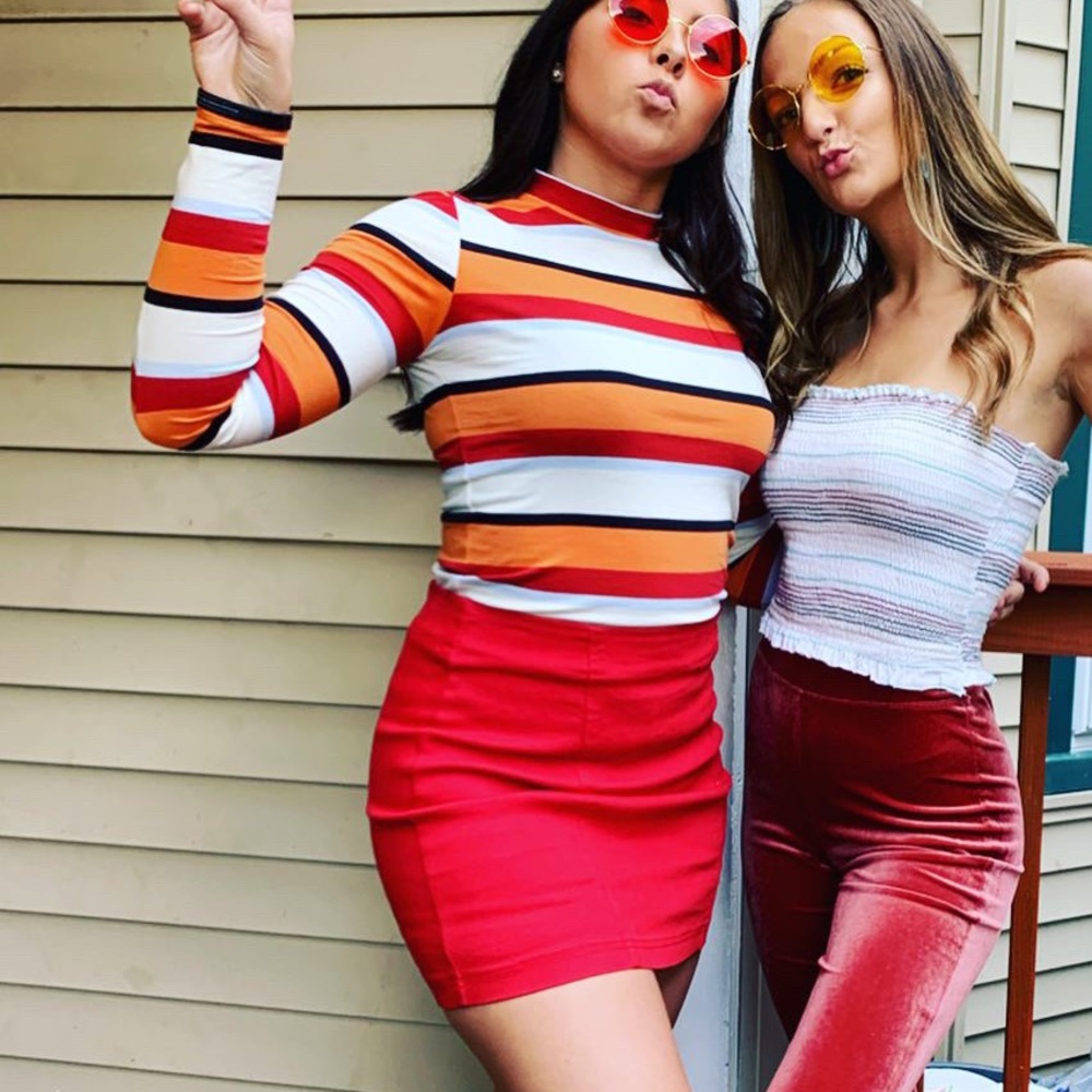 The skirt and shirt together